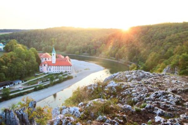 Sonnenuntergang am Kloster Weltenburg
