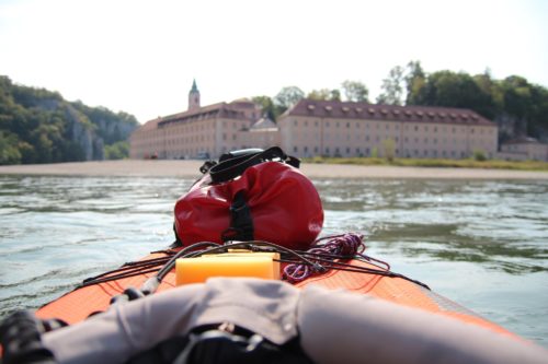 Mit dem Kajak am Kloster Weltenburg auf der Donau